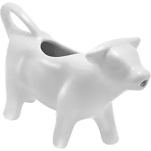 Ceramic Cow Shape Creamer and Sauce Jug, 100ML Mini Milk Pitcher for Coffee, Tea, Kitchen