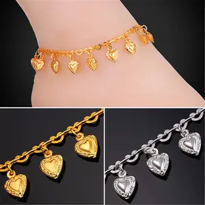 FindChic Heart Dangle Charm Anklet Bracelet Foot Jewelry Trendy Heart Link Anklet For Women Men Girlfriend Boyfriend Birthday Anniversary Wedding Women's Day Mother's Day Christmas Holiday Gift