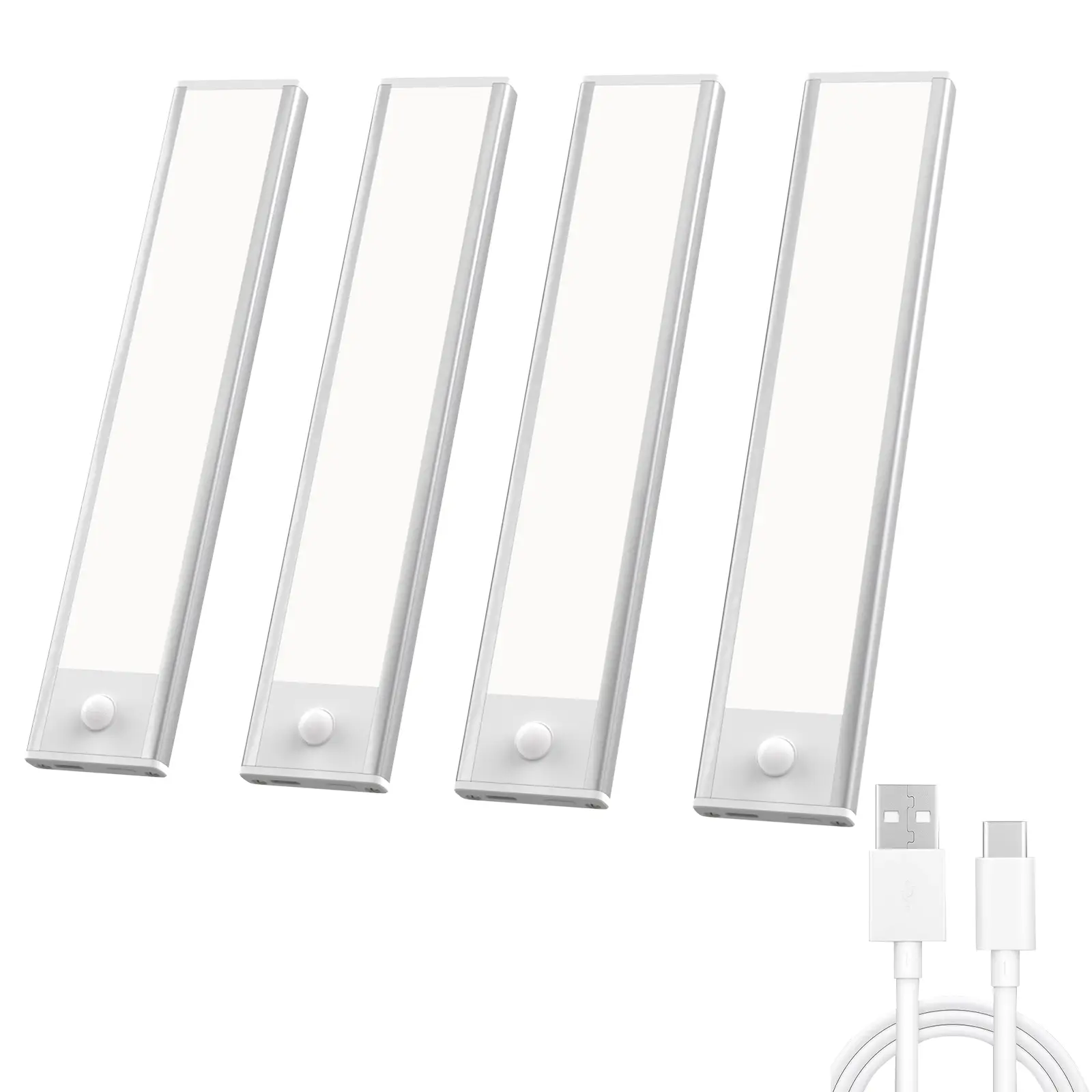 Under Cabinet Lights, USB Rechargeable Wireless Cabinet Light, LED Motion Sensor Night Light, Magnetic Self-adhesive LED Wardrobe Light, Wall Mounted