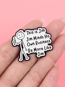 Funny Slogan Enamel Brooch, Simple Zinc Alloy Social Badge, Fun Backpack Clothing Fashion Accessory, Casual Style, All Seasons