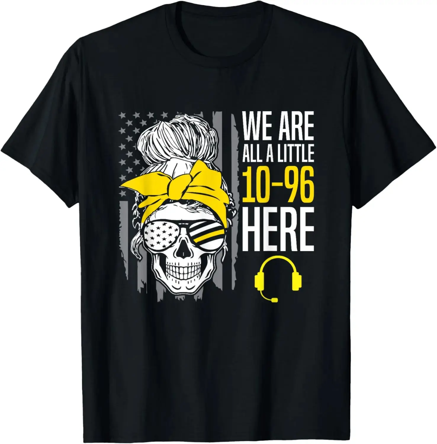 Women's 100% Cotton Short-Sleeve Oversized Casual Everyday 911 Dispatcher Emergency Service Apparel T-Shirt (Size 10-96)