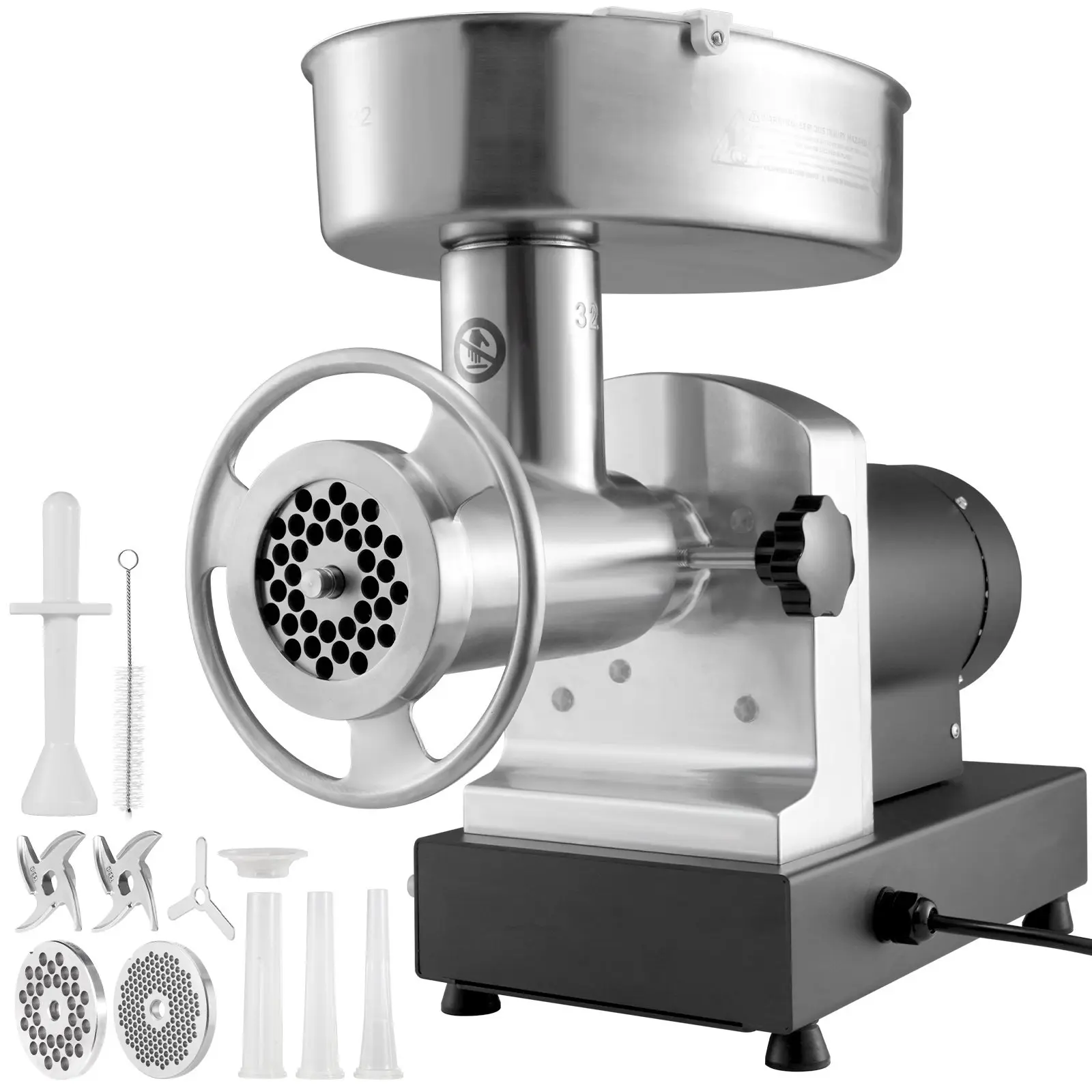 Heavy Duty Electric Meat Grinder With 992 Lb/H Output Capacity, 1100W Motor, Sausage Stuffer Attachment, Food Processing Machine, Stainless Steel Construction, Ideal For Home Kitchen Or Small Restaurant, Durable Commercial Grade