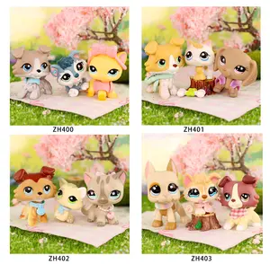 Rare Collectible Shorthair Cat Kitten Collie Dachshund Great Dane Bobble Head Toy Figurine with Unique AccessoriesDog Cake Topper Animals Figures Birthday Party Decorations