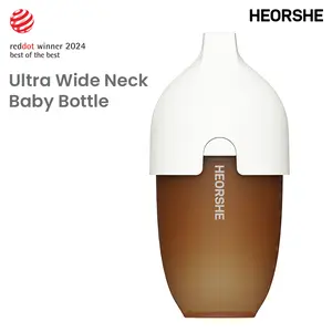 HEORSHE Reddot winner best of the best Innovative Anti-Choke Wide Neck Baby Feeding Bottle feeder, boottleBPA-Free Silicone Nipple for Natural Feel,Easy-Clean Design, Safe & Durable for Infants,6+ Months(240ml)