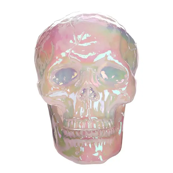 Large Pearl Oil Slick Skull Decoration