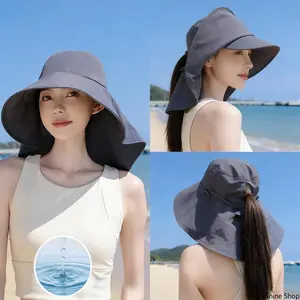 Wide Brim Sun Hat Double Layer Quick Dry Waterproof Bucket Hat Lightweight UV Protection Outdoor Fishing Beach Travel Summer Sunscreen Cap