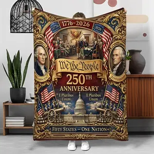 USA 250Th Anniversary Commemorative Blanket (1776-2026), Ultra-Soft Fleece Throw, Suitable for Sofa, Bed, Or Home Decor, Machine Washable, with Historical Theme Design, Ideal Gift for Family And Friends And History Enthusiasts