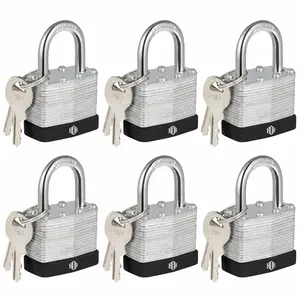 HOX Locks Keyed-Alike Padlocks w/ 1.2” Shackle, 1-9/16” Wide Body, Hardened Steel Case Shackle Padlock, Brass Cylinder - for Hasp Latch, Sheds, Fences, Storage Locker