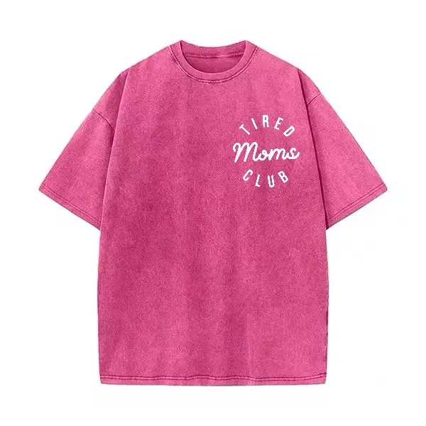 oversized tshirt women Tired Moms Club T-Shirt, Mom Life Shirt, Mother’s Day Shirt, Mom Appreciation Shirt, Funny Mom Shirt, Gift for Mom Fit Casual Breathable Womenswear Top