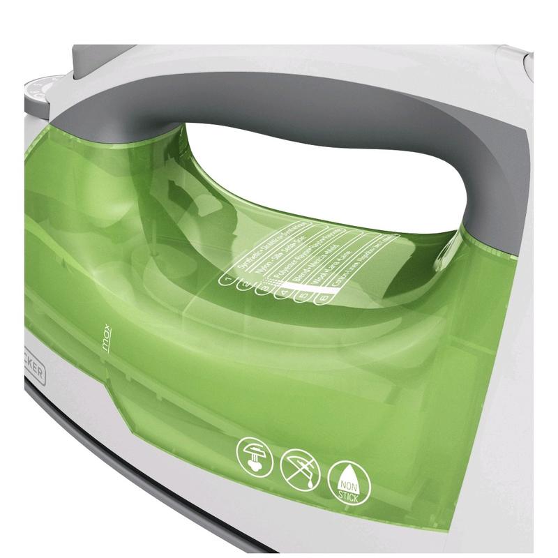 Black+Decker, Easy Steam Compact Iron, IR02V-T Anti-Burn Auto Shut-Off Carry Lock Detachable Water Tank Dry Irons Garment Steamers Steam Generator Irons Steam Irons Coated non-stick Ceramic Stainless Steel