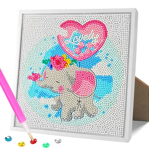 GYTERA Beginner-Friendly Diamond Art Kit with Wooden Frame, Creative Art Craft for 6-12 Years (Ages 6-8,10-12) Kids & Adults, Home Wall Decoration for Creative Expression