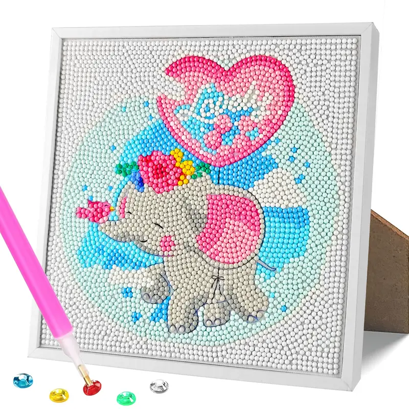 GYTERA Beginner-Friendly Diamond Art Kit with Wooden Frame, Creative Art Craft for 6-12 Years (Ages 6-8,10-12) Kids & Adults, Home Wall Decoration for Creative Expression
