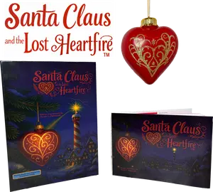 Santa Claus and the Lost Heartfire Keepsake Box Set - Interactive Christmas Tree Ornament and Children's Picture Book
