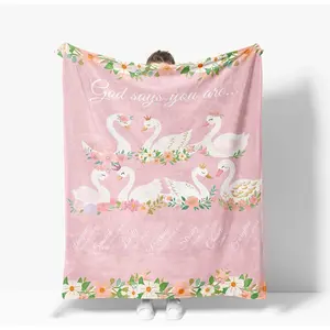 Goose Throw Blanket God Says You are Warm Scripture Decor Soft Flannel Christian Bible Verse Blanket Religious Gooses Gifts for Kids Boys Girls Men Women