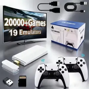 Wireless Retro Game Controller, Vintage Video Game Console with Dual Controllers, over 20,000 Games & 19 Emulators, HD HDMI Output