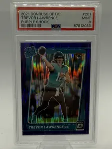 2021 Donruss Optic Trevor Lawrence RC Purple Shock PSA 9