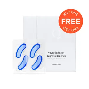 Qure Micro-Infusion Anti Wrinkle Patches for Smile Line, Frown lines, Under Eye Bags, Puffiness, Crow's Feet - Retinol, Niacinamide, Caffeine, Peptides - Dissolvable for Overnight Use - 8 Pairs