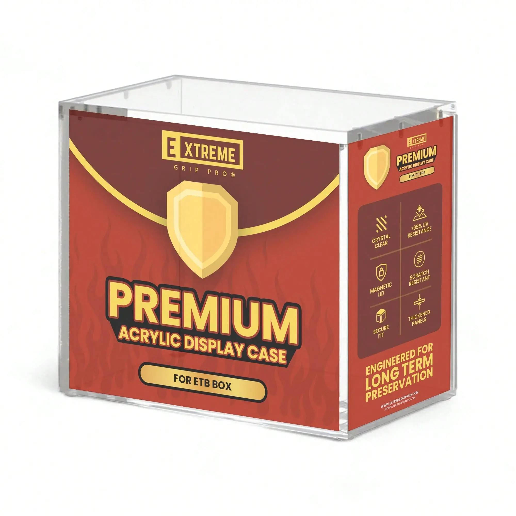Acrylic ETB Case Display Stackable Strong Magnets,5mm Reinforced Edges,Dust-Proof Collector Storage ETB Protector Case Compatible with Elite Trainer Boxes,Clear Acrylic Game Card Storage Box,Game Card Storage Organizer for Home Office