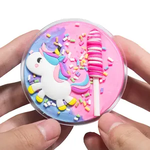 60ml/2.03oz Unicorn Squishy Covered Slime Cotton Mash Foam Glue DIY Color blocked Candy Accessories Rubber Mash Stress Relief, Perfect for Party Gifts