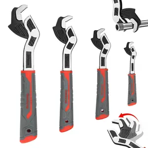 Four-In-One Pipe Wrench Set, Multifunctional Wrench, 6/8/10/12 Inch Sizes, Innovative Self-Locking Mechanism, Secure Grip, Anti-Slip Design, Durable Hand Tool