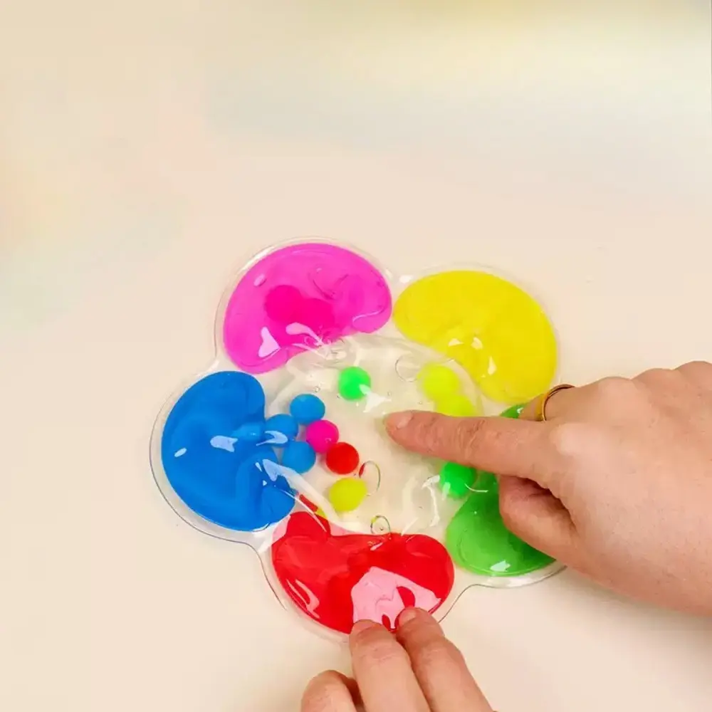 1pc Flower-Shaped Color-Matched Sensory Grip - Baby Fine Motor Training Aid, Quiet Portable Travel Stress Relief Tool, Early Education Puzzle Accessory