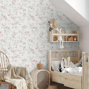Self-Adhesive Wallpaper Roll, Floral Leaf Design, Durable Waterproof, Easy Cut Install, Home Decor for Living Room Bedroom Dorm