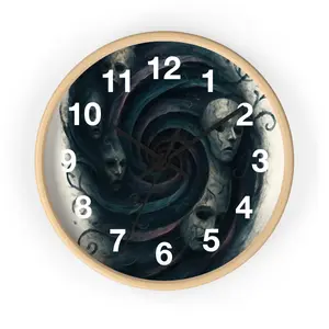 Spiral Faces Horror Wall Clock | Gothic Dark Art Timepiece