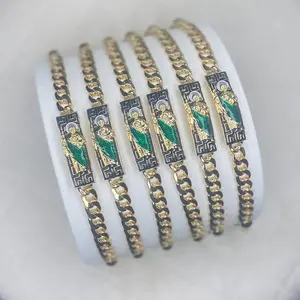 San Judas Men Bracelet -  Black Background