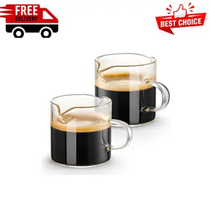 Espresso Cups Set of 2, 4 OZ Double Spouts Cups