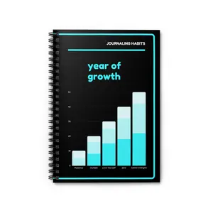 Year Of Growth Notebook, New Year Journal, Blue Journal, Goal Journal, Notes, Spiral Notebook Ruled Line, Goal Tracker, Tracker Journal