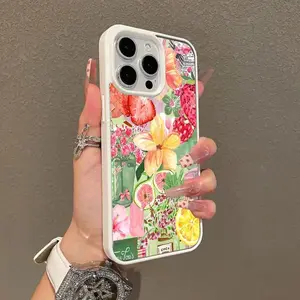 Slim Magnetic Protective Smartphone Case for iPhone 17-14, 13-11, Aesthetic Floral Fruit Pattern Cover, Shockproof MagSafe-Compatible Cellphone Accessory for Handheld Devices