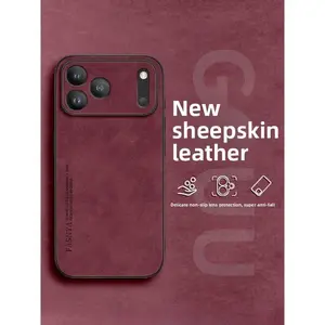 Premium Sheepskin Leather iPhone Case - Fits iPhone 16/17, Precise Cutouts, Non-Slip Camera Cover, Shockproof Anti-Fall Protection, Slim-Fit Tech Accessory for Premier League Fans, Sports & Outdoor Use