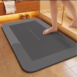 1pcs  Quick‑Dry Rubber Bath Mat Super Absorbent Non‑Slip Magic Rug Diatomite Bathroom Drying Doormat Mat for Bathroom, Kitchen & Sink