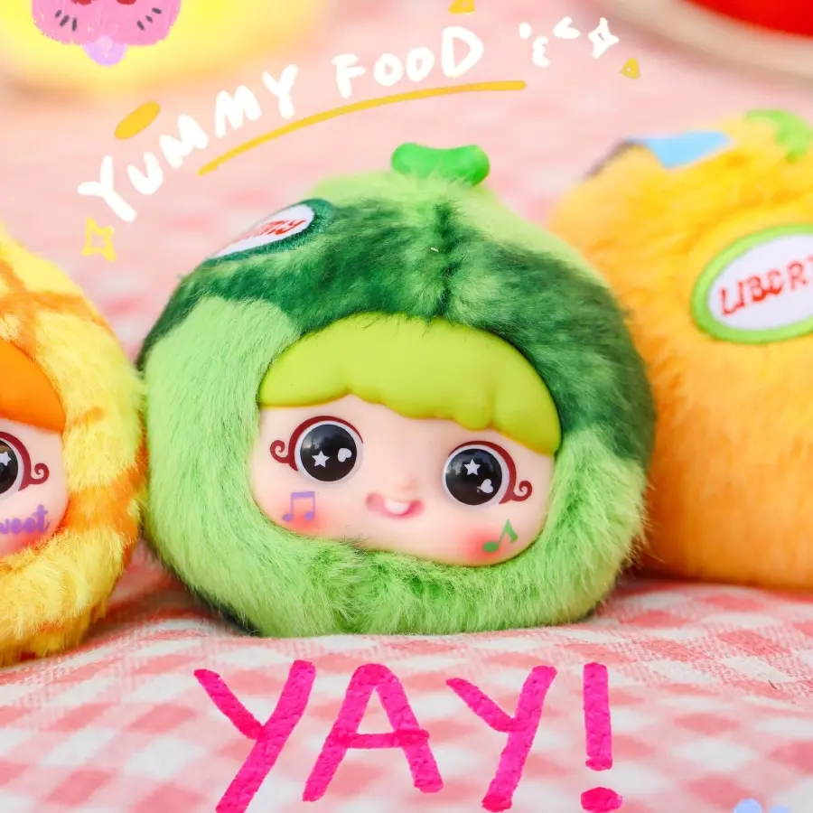 YAYA Fun Fruits Series Collectible Fruit Design Plush Pendant Blind Box, Mobile Phone Strap Charm Accessory