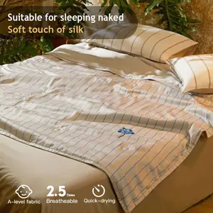 TENCEL Lyocell Summer Blanket, Lightweight Cooling Duvet Insert, Soft Breathable Washable Comforter, Moisture Wicking All Season Bedding, Eco Friendly Bed Quilt for Hot Sleepers Bedroom Home