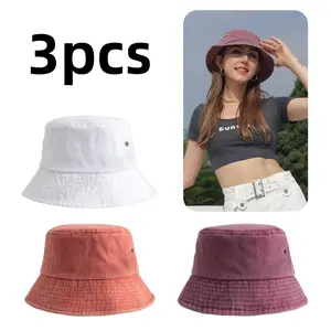 3 piece Travel Beach Sun Hat Hot Summer Bucket Hat Lightweight Outdoor Cap outdoor sun shading hat Fisherman Hat Beauty & Personal Care