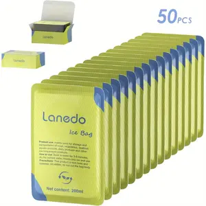50 Packs of 200/400ml Ice Packs Pre Activated Gel Technology 4-6 Hours Fast Freezing Food Grade Safe Material Perfect for Family Picnics Outdoor Parties Summer Camping
