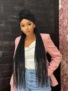 Long Curly Braids Headband Wig, Pre Styled Wig, Synthetic Fiber, Synthetic Braided Wig, Perfect for Daily & Work Use, Quick Easy Wear, All-Season Accessory