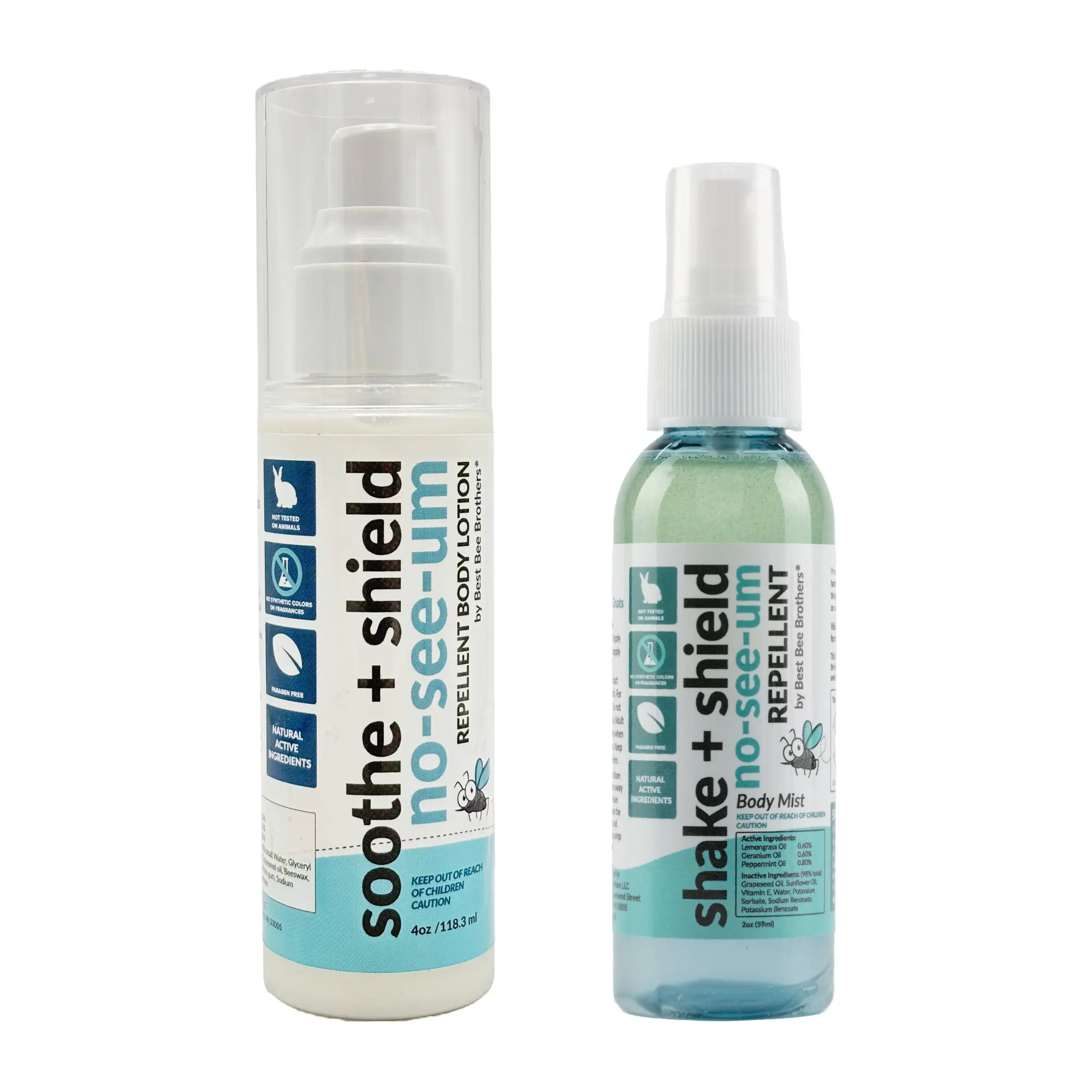 Best Bee Brothers No-See-Um Repellent Combo – Body Mist (2 oz) + Body Lotion (4 oz) – Plant-Based Insect Protection – Lightweight, Non-Greasy, Travel-Ready