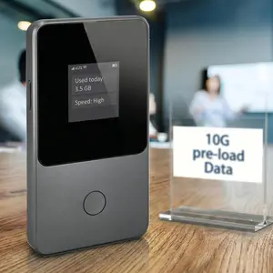Pocket WiFi Hotspot - No SIM,Works in 140+ Countries, 10GB Preloaded, Connect 8 Devices, Portable Internet Devices, Mobile Pocket Hotspot Ultra Portable 4G LTE Travel Router