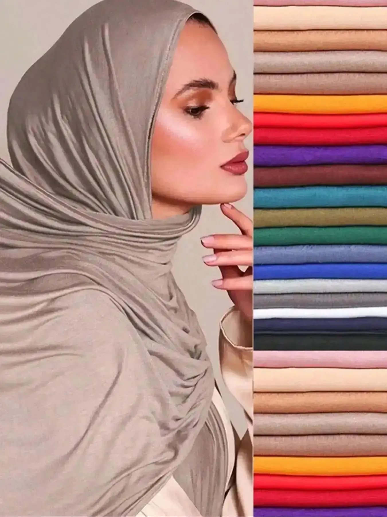 Women's Fashion Viscose Turban Hijab Headscarf, Soft Long Sun Protection Scarf, Style Plain Color Wraparound Shawl for Outdoor Use Bandana Keffiyeh classic design everyday essential versatile comfort wear wardrobe
