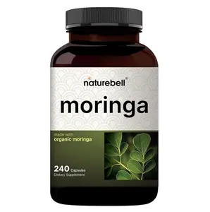 Moringa 800mg Per Serving - 240 Capsules - Organic Moringa for Daily Immune, Energy & Skin Health Support- Green Superfood - 3rd Party Tested, Non-GMO & Gluten-Free