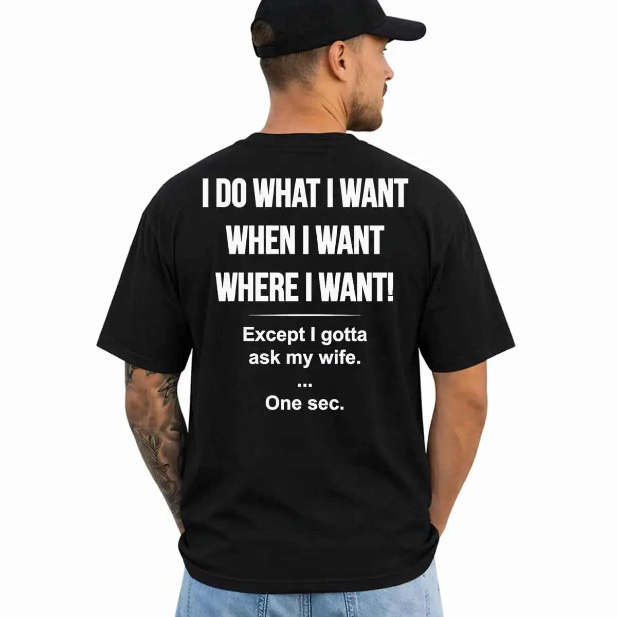 I Do What I Want Funny Husband T Shirt For Men, Except I Gotta Ask My Wife Graphic Tee, Married Life Humor Shirt, Funny Husband Gift For Him, Short Sleeve Printed Graphic Shirt, Daily Casual Cotton Menswear, Unisex Short Sleeve Tee, Graphic Round Neck Tee