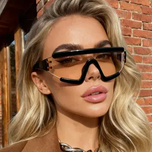 Oversized Y2K Punk Shield Mask Sunglasses Women 2025 Luxury Brand Steampunk One-Piece Sun Glasses For Ladies Sports Men