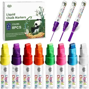 Liquid Chalk Markers 8 Colors Neon Chalk Pens with 10mm 3 in 1 Nib, Drawing Erasable Markers for Blackboard, Chalkboard, Whiteboard, Glass, Window, , Mirror