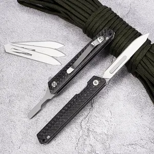 Convenient EDC multifunctional folding knife, pocket, fruit, craft knife, including replaceable blades, suitable for outdoor leisure activities and holiday gifts