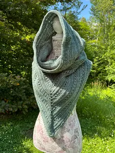 Wild Oleander Hooded Scarf Dappled Wheat Adult Size