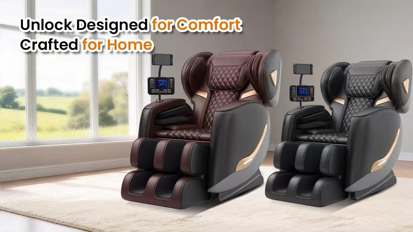 Massage Chair Full Body and Recliner, Zero Gravity Massage Chairs, 10 Fix Rollers, Airbags, Heating, Foot Massage, Auto Modes, Touch Control Screen for Home and Office