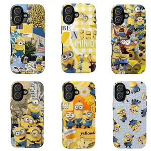 Funny Minions Collage Phone Case - Cute Yellow Cartoon Aesthetic Case for iPhone 17–11 & Samsung S22–S25, Unique Aesthetic Cover, Trending 2026
