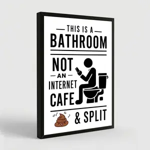 Bathroom Toilet Decor Funny Sarcastic Vintage This Is a Bathroom Not An Internet Cafe Quotes Wall Art Decor for Home Bathroom Door Restroom Door